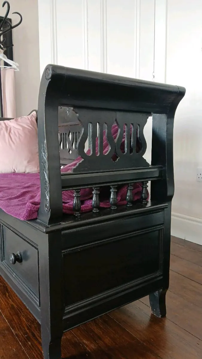 Black Wooden Bench - Image 4