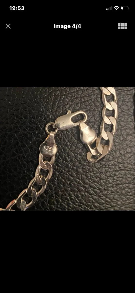 Large F Initial on Silver Chain - Image 4