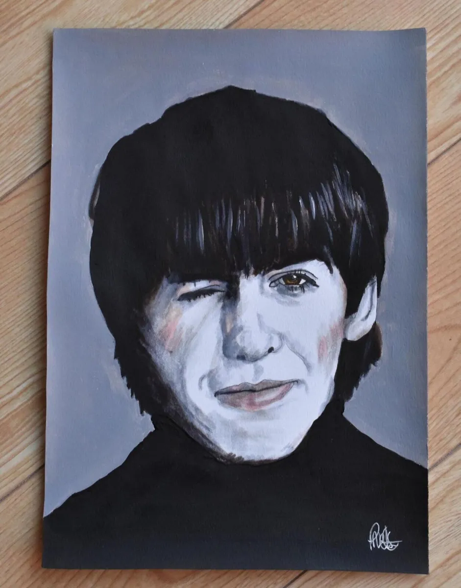 George Harrison Mixed Media Drawing - Image 1
