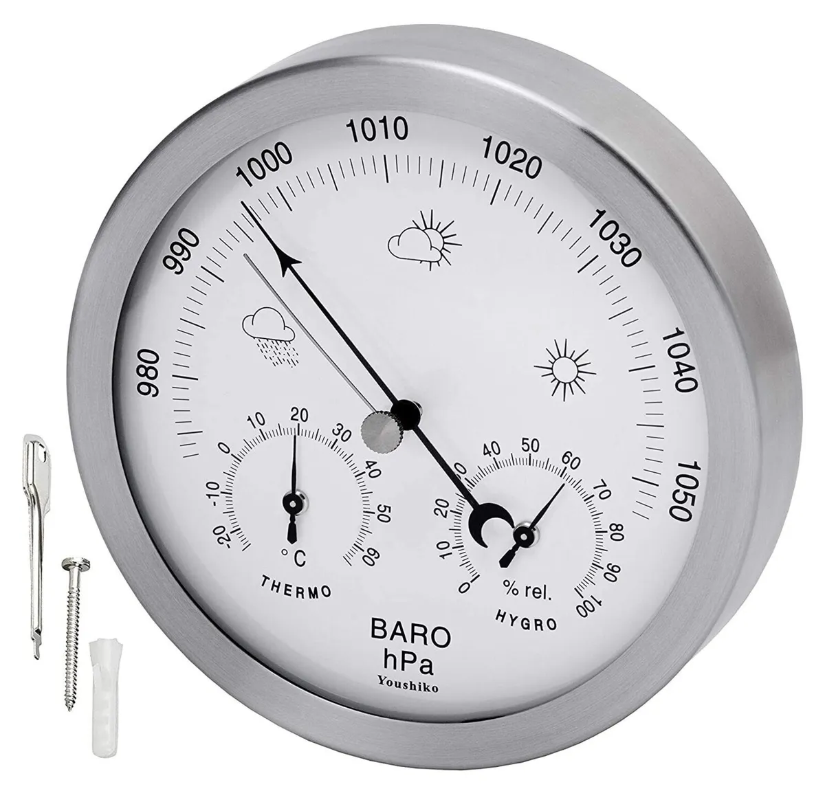 Analog Weather Station 3-in-1 – Stainless Steel - Image 4
