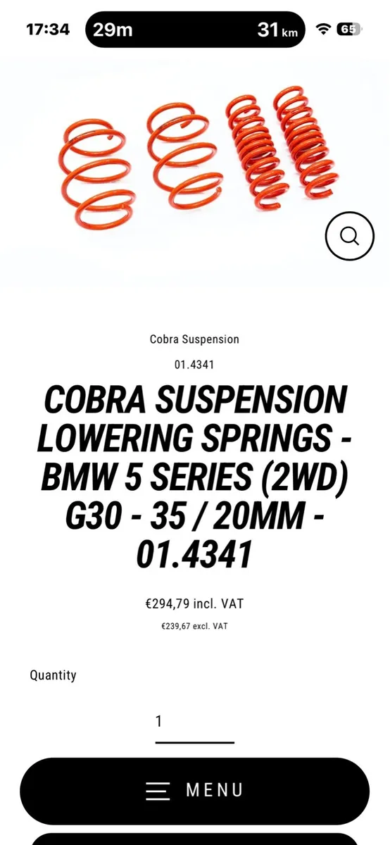 BMW 530e New Cobra lowering springs - Image 1