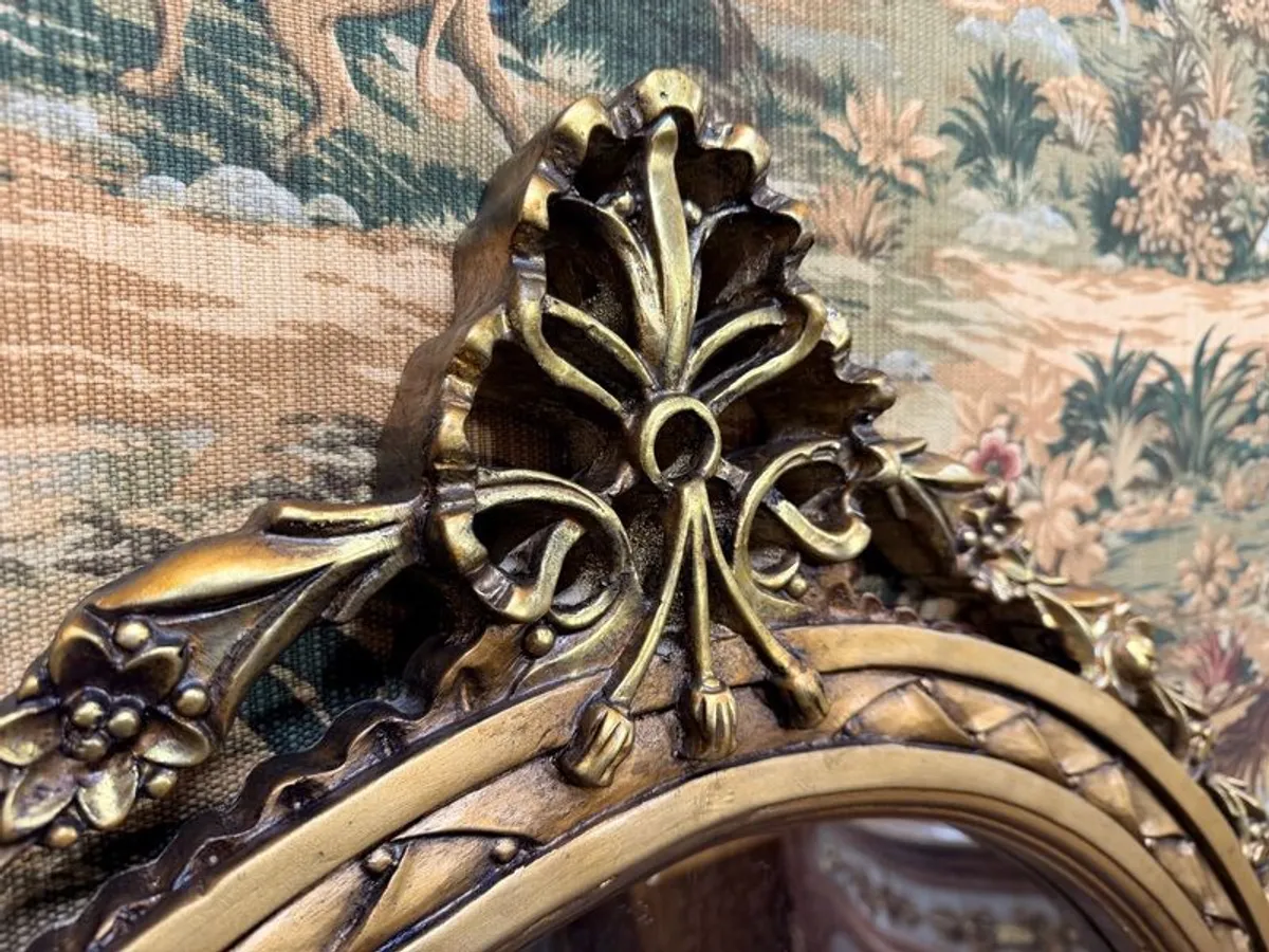 French Style Carved Gilt Wood Mirror - Image 2