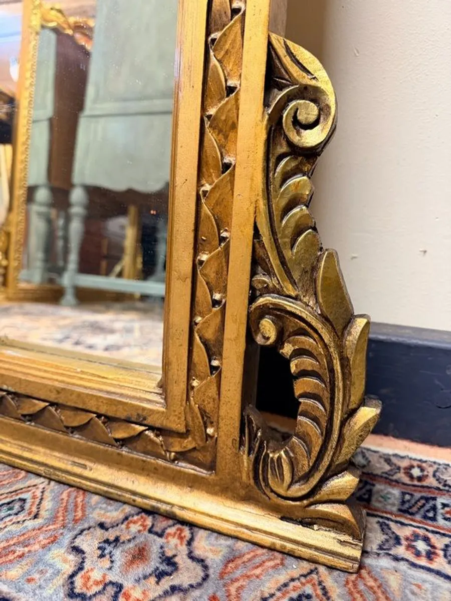 French Style Carved Gilt Wood Mirror - Image 4