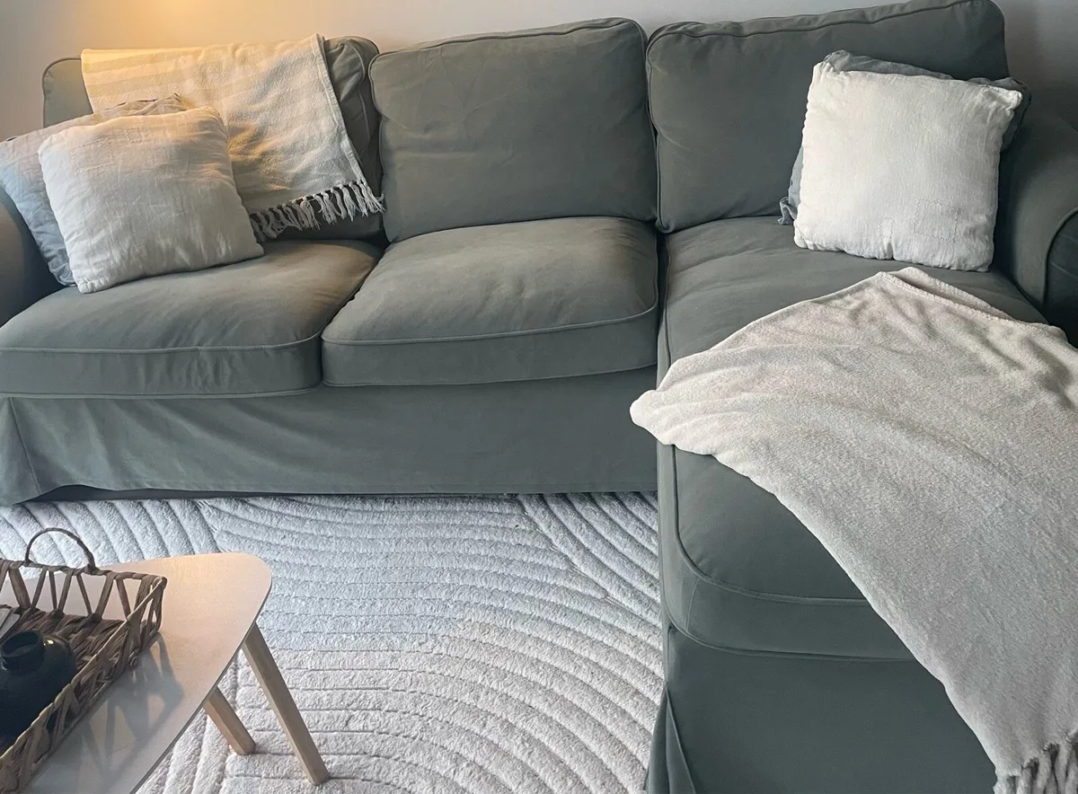 EKTORP 3-seat sofa with chaise longue - Image 1