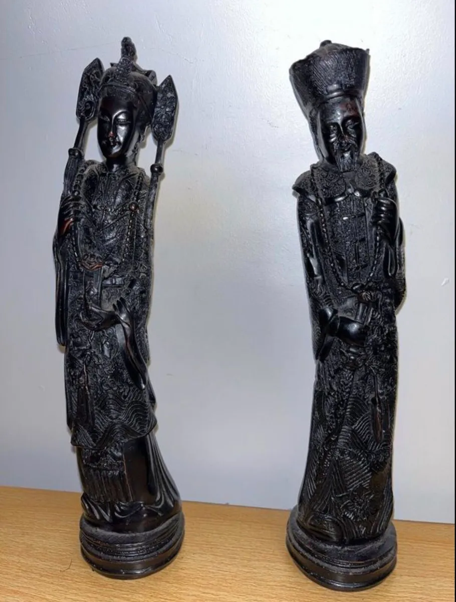 Stunning pair Vintage heavy raisin statuettes
