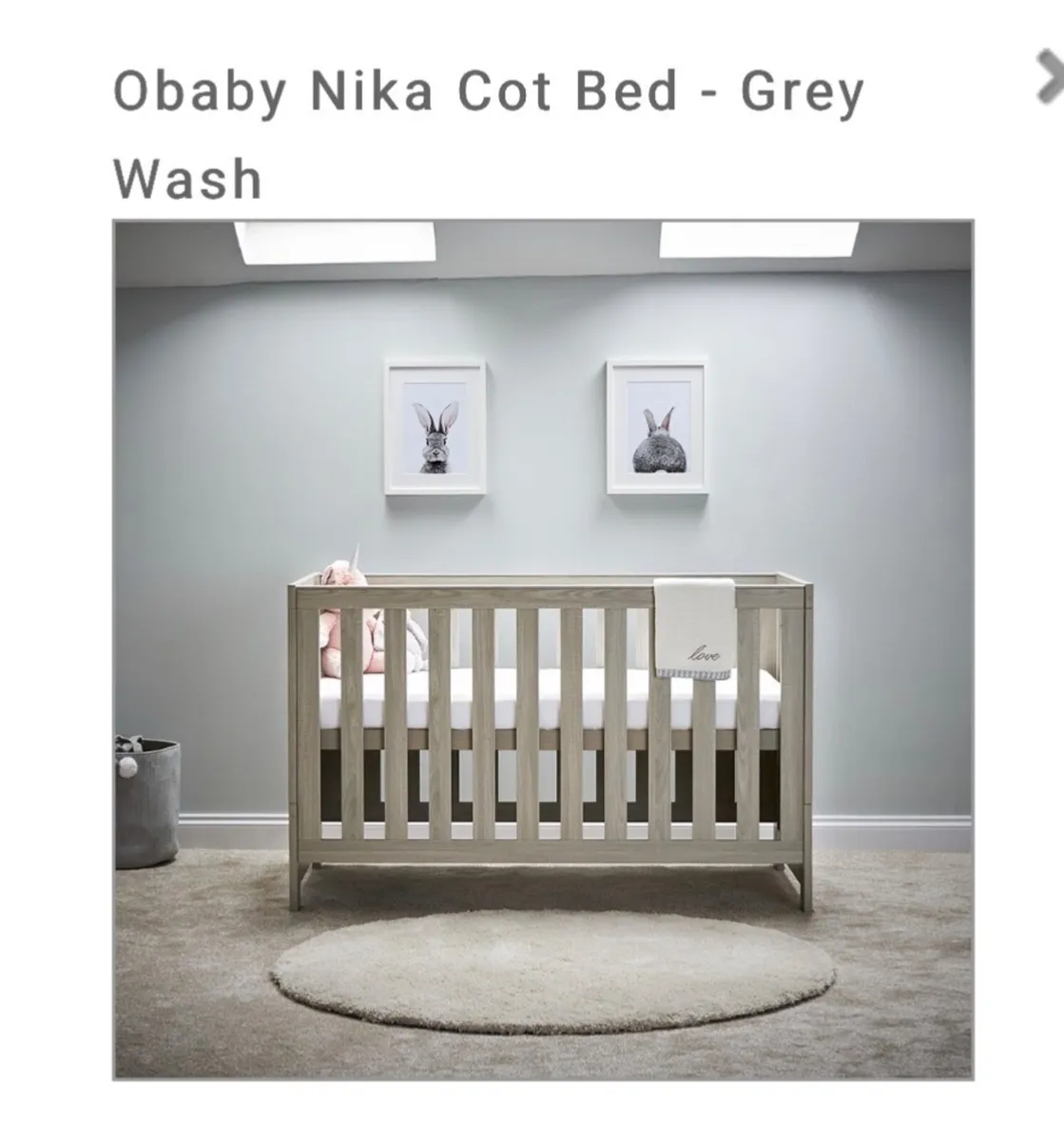 Cot bed - Obaby Nika Grey - Image 1