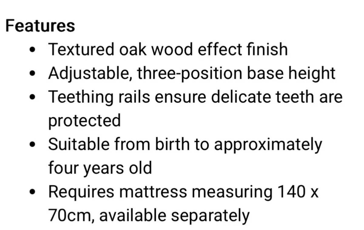 Cot bed - Obaby Nika Grey - Image 2