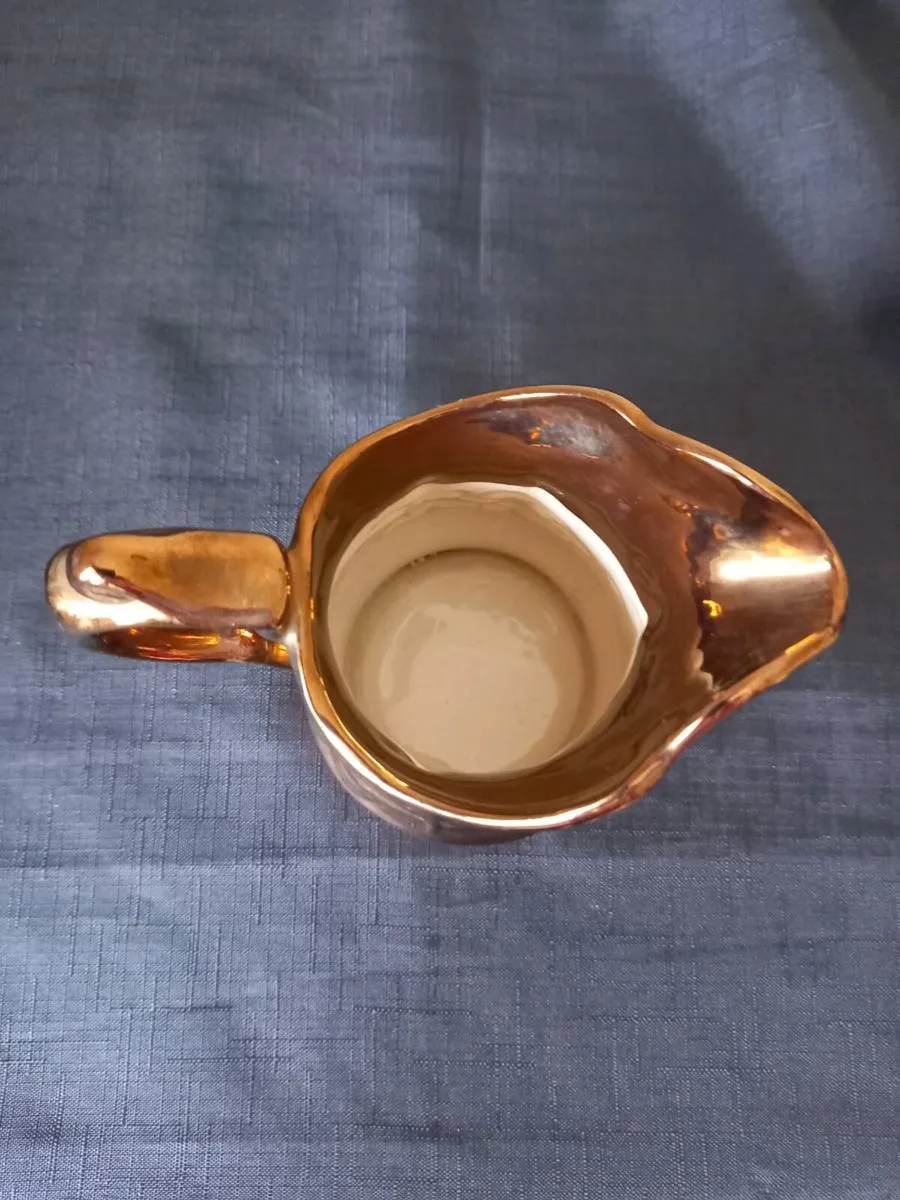 3 copper Lusterware Pottery Jugs - Image 4