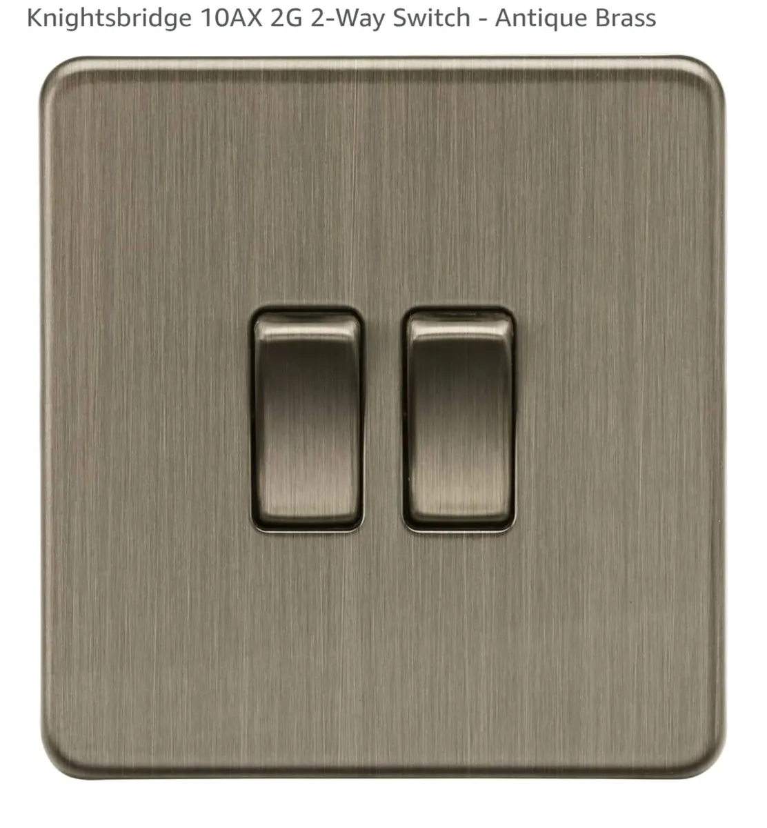 Knightsbridge 2G 2-way switch- Antique brass - Image 1