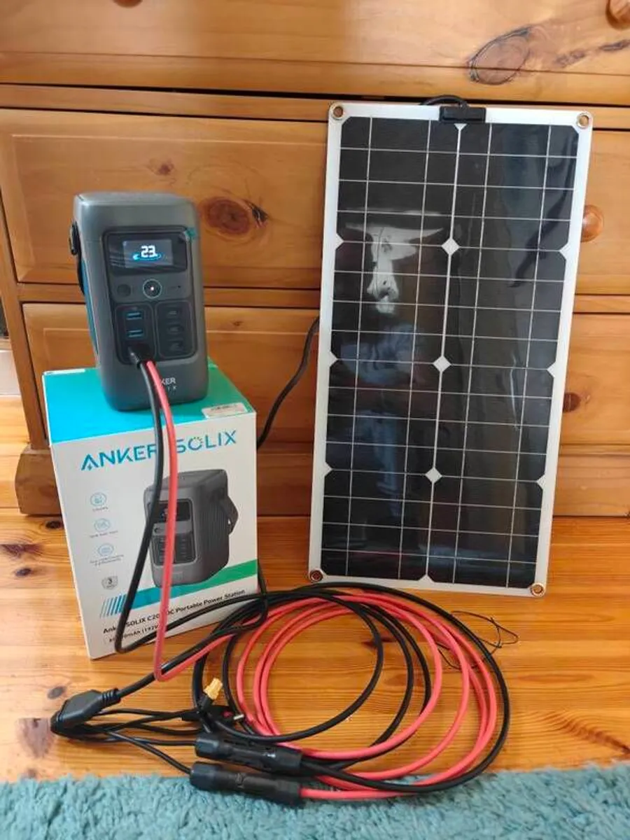 Anker SOLIX C200 DC Power Bank Station (60,000mAh), 192Wh Portable Power Station, LiFePO4 Battery, 200W + 100w Solar Panel - Image 1