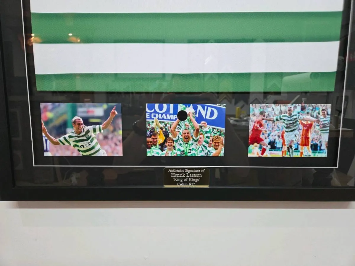 Henrik Larsson Framed Signed 04 Celtic F.C. Shirts - Image 4