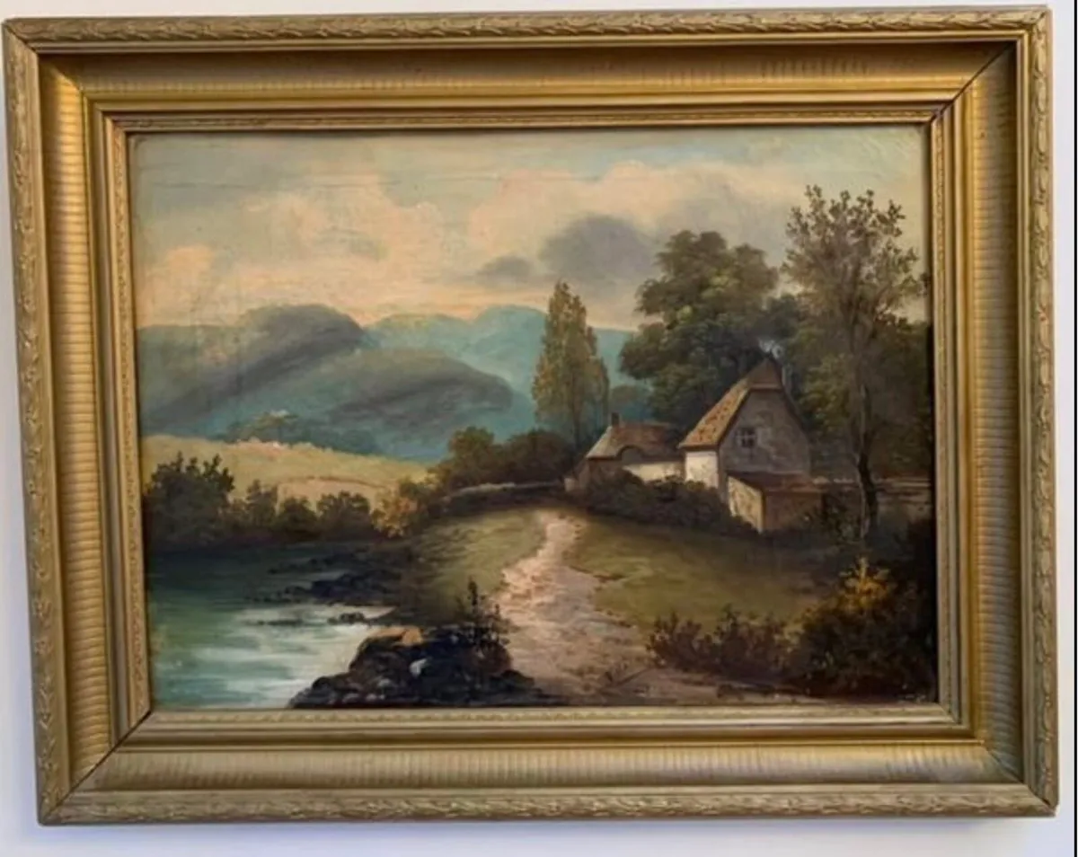 Antique oil painting - Image 1