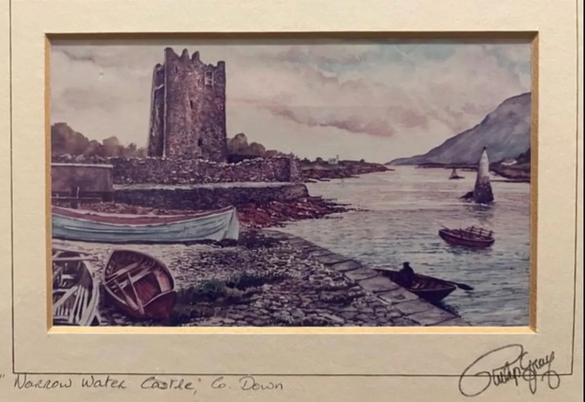 Vintage print of Narrow Water Castle - Image 2