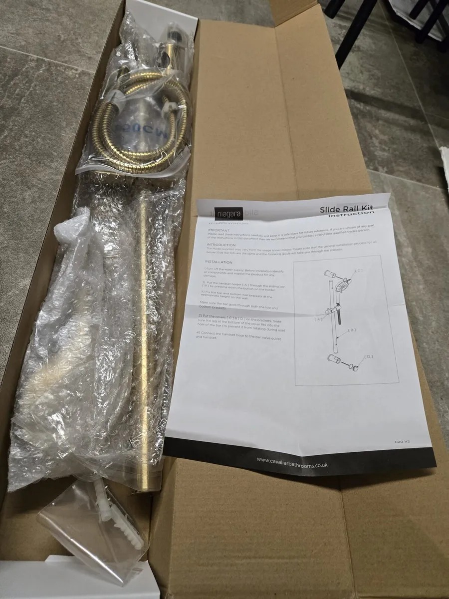 Brushed Brass Thermostatic Concealed Shower - Image 2