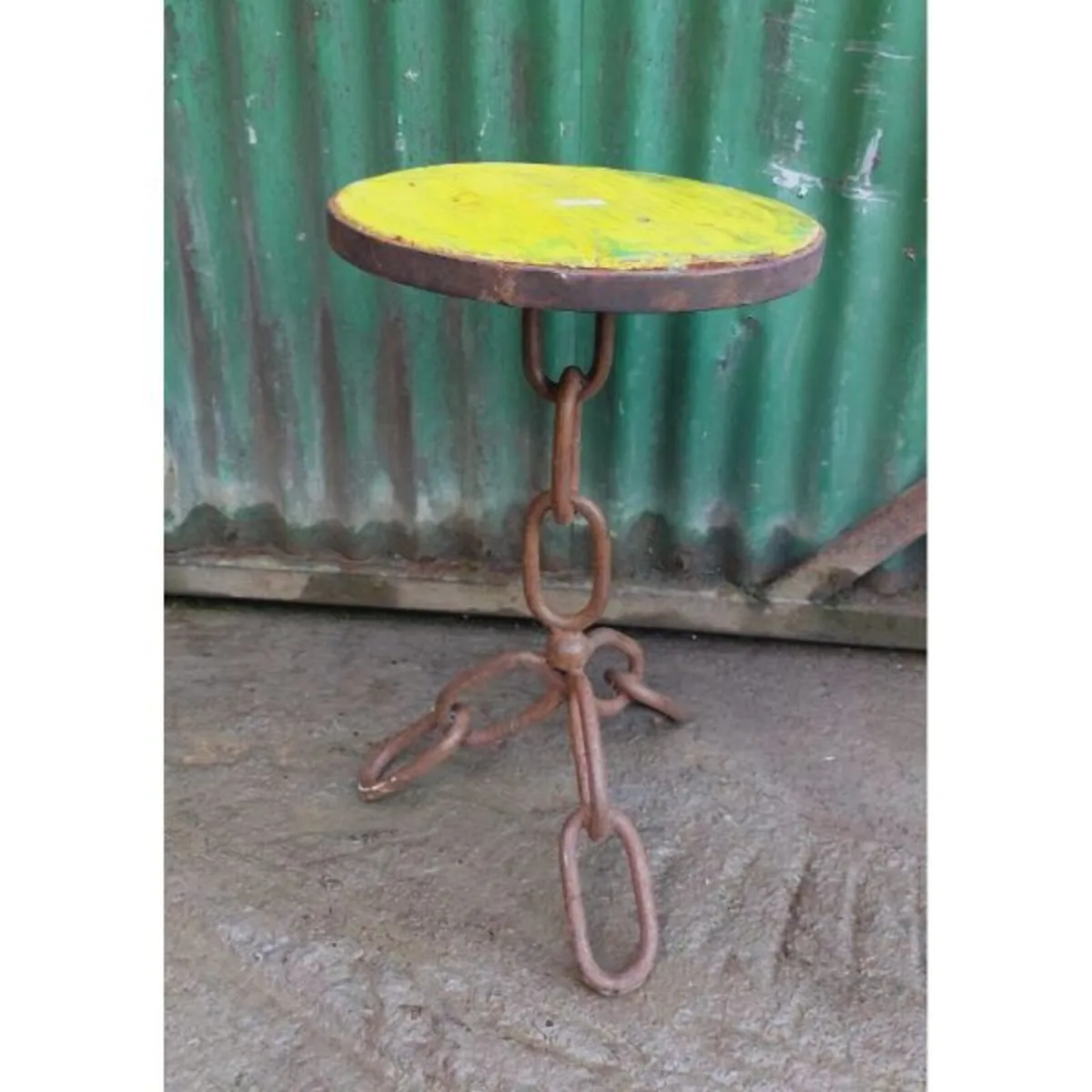 Bar Chain Stool – Yellow Top – KAS287 - Image 1