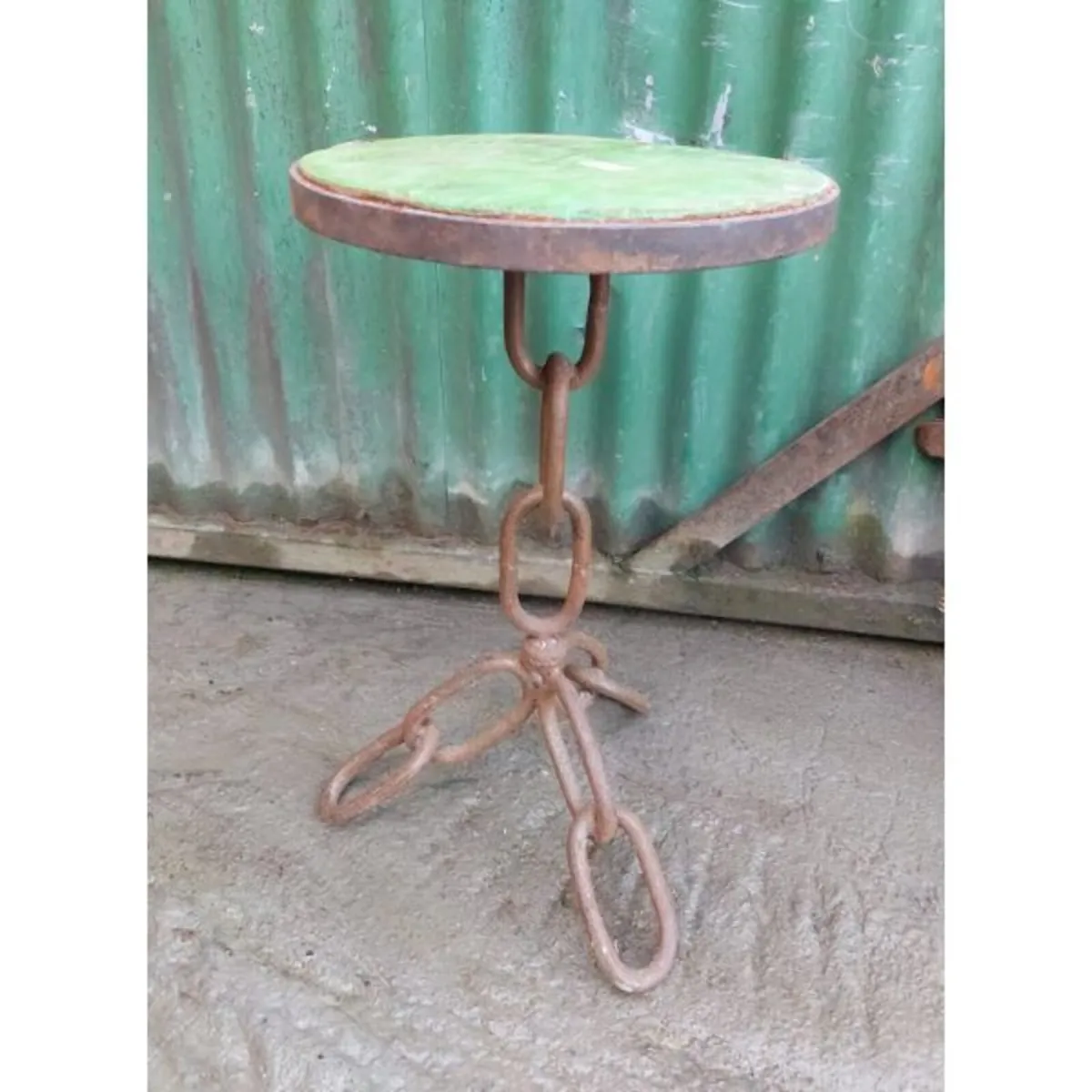 Bar Chain Stool – Green Top – KAS286 - Image 1