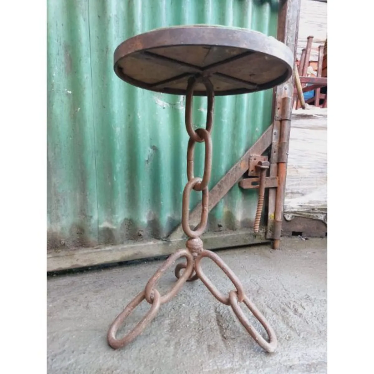 Bar Chain Stool – Green Top – KAS286 - Image 2
