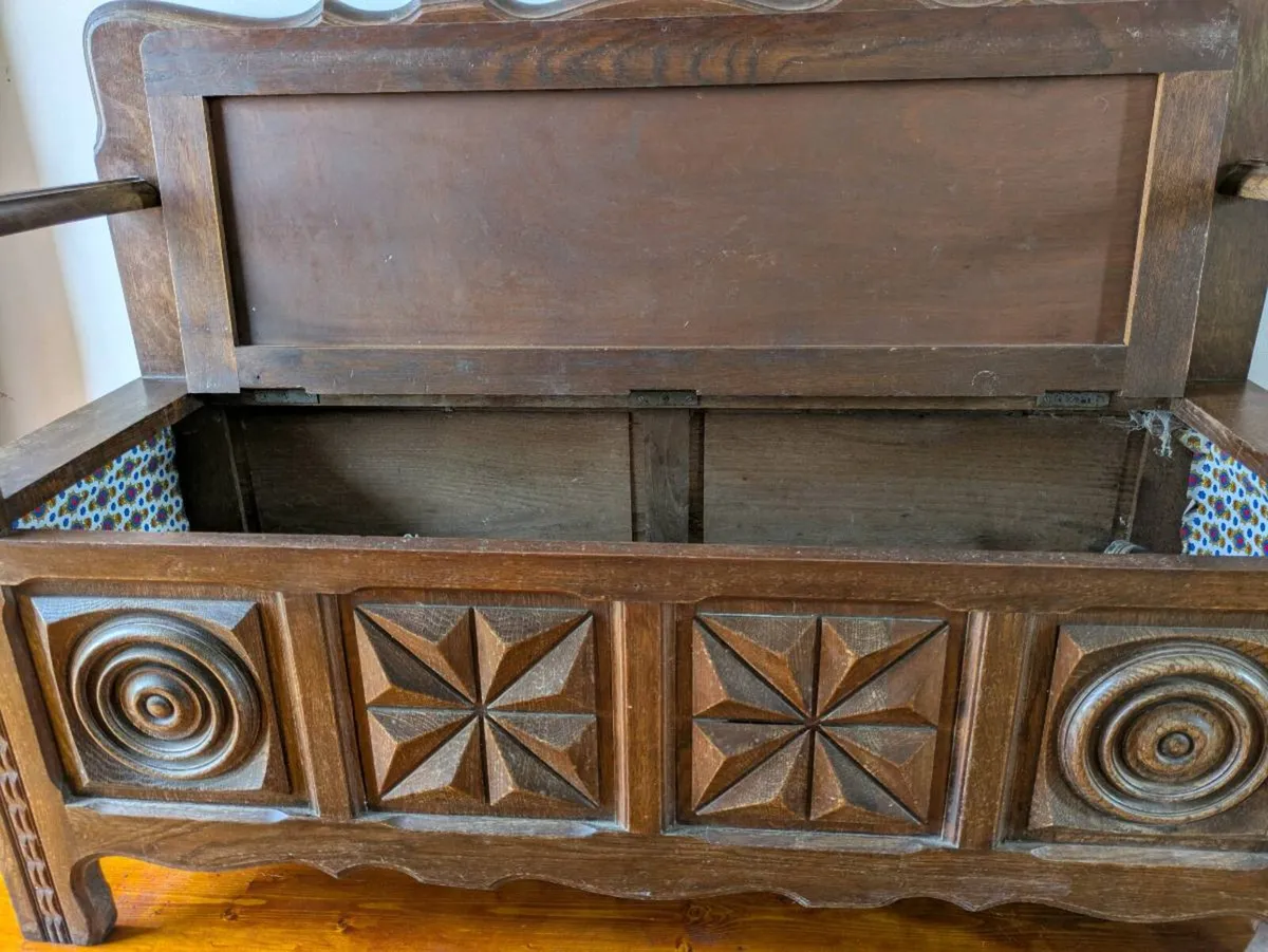 Antique French monk bench - Image 2