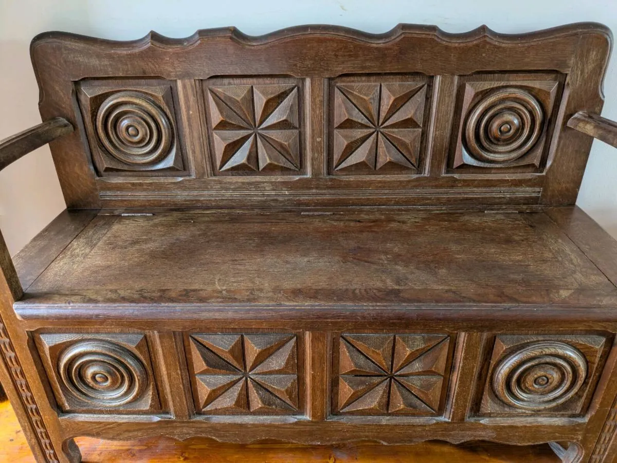 Antique French monk bench - Image 4