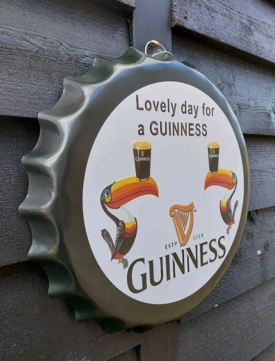 Retro Style Guinness Metal Bottle Top Bar Sign NEW - Image 1