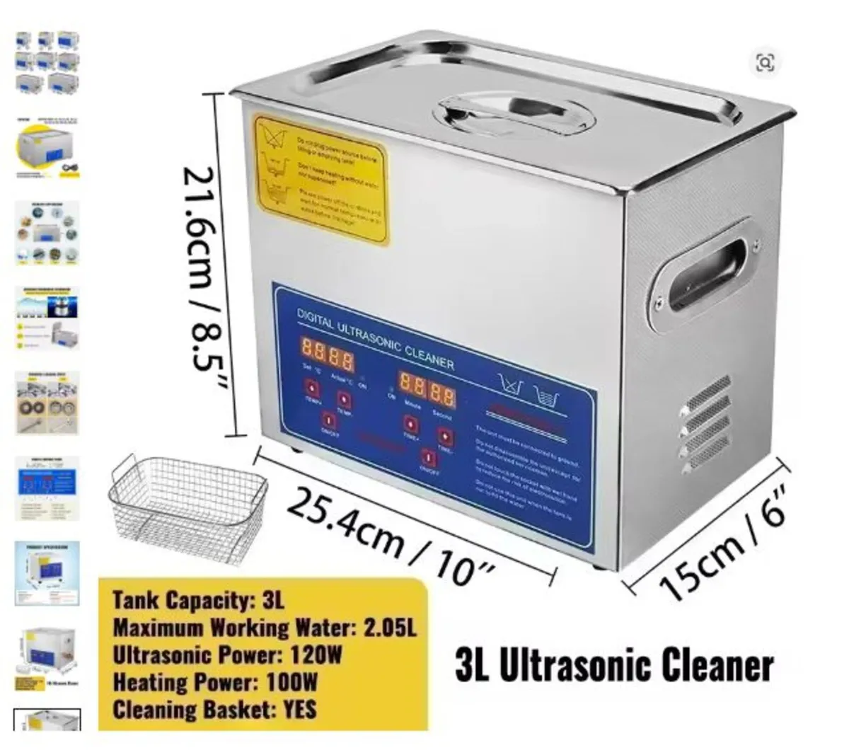 Digital 3L Ultrasonic Cleaner with Heat - Image 2