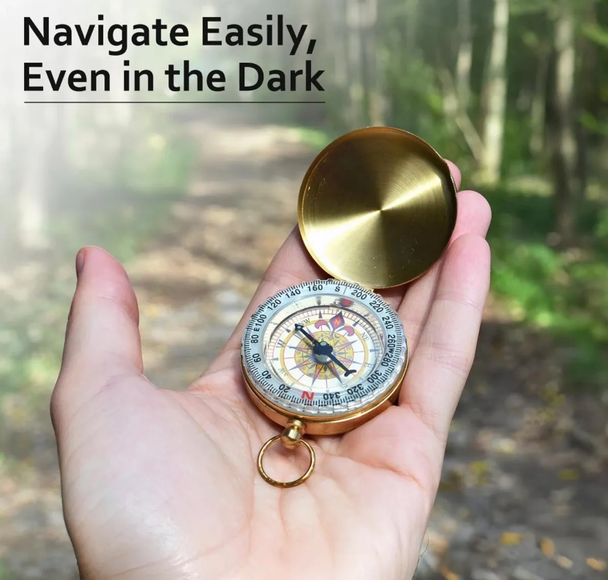 Vintage Style Brass Pocket Compass NEW - Image 3