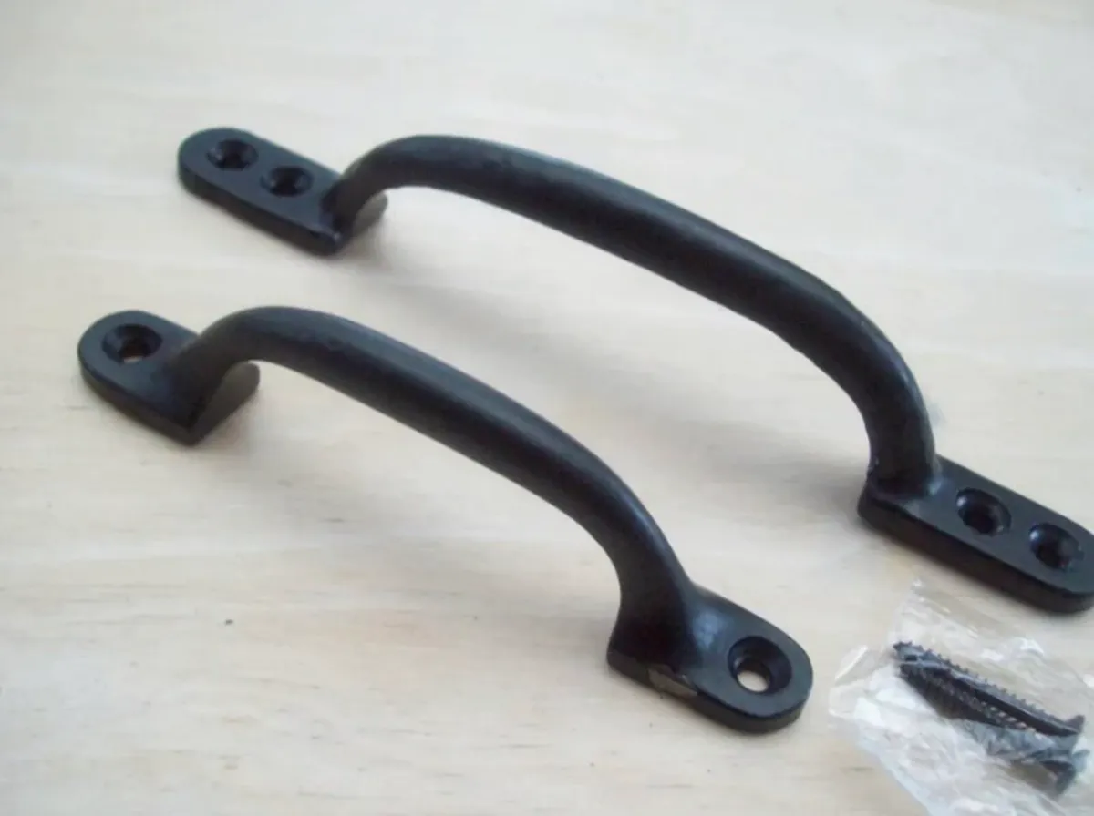 10 x Black Cast Iron Cupboard Drawer Handles NEW - Image 1