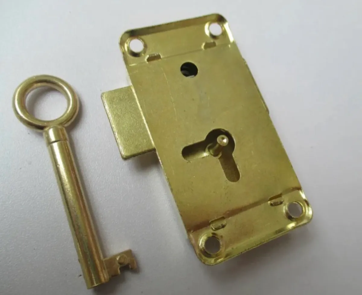 Vintage Style Brass Wardrobe Cupboard Lock NEW - Image 3