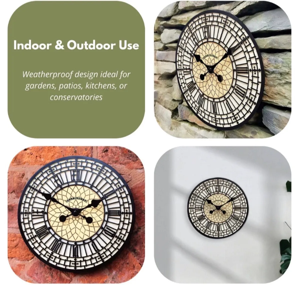 Outdoor Garden Clock 12" Clock Big Ben NEW - Image 1