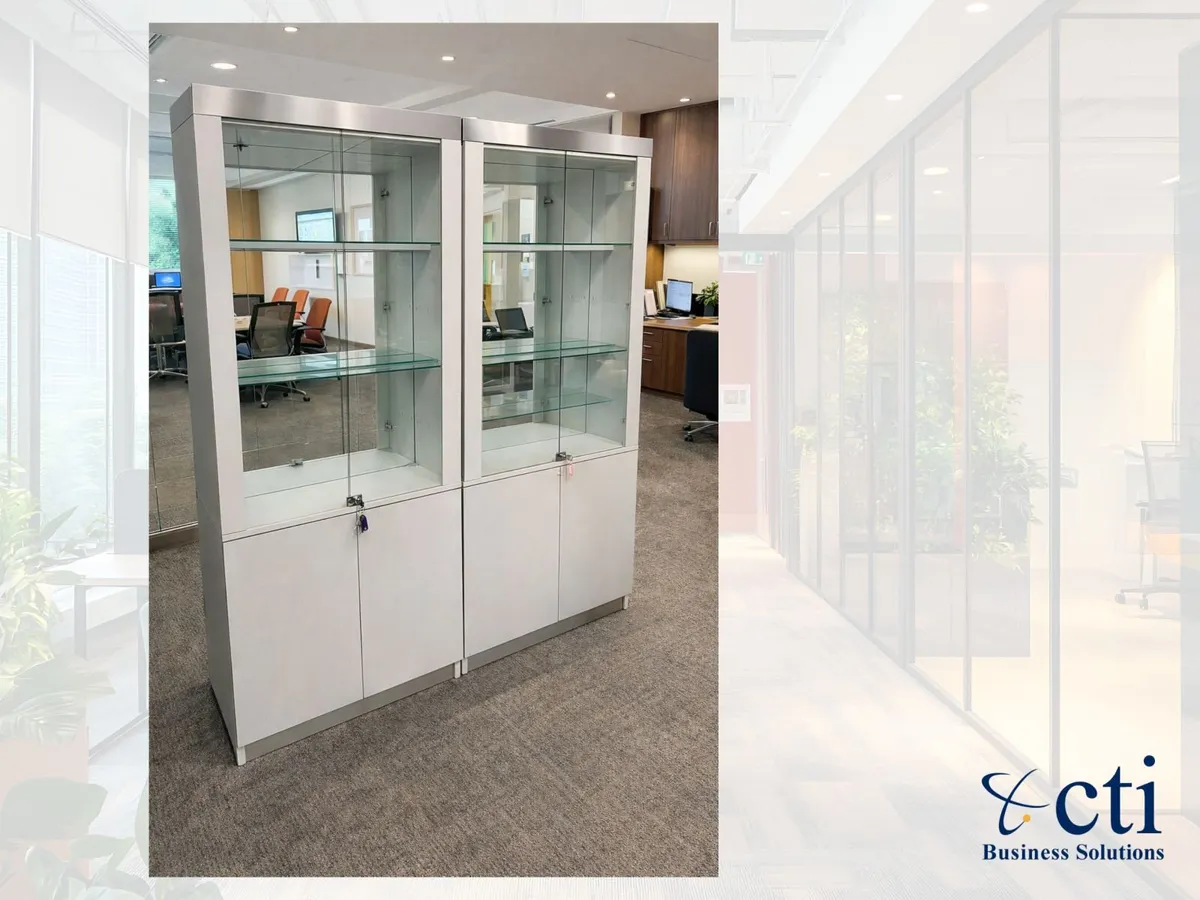 5 x Tall Display Cabinets - Grade A - Image 1