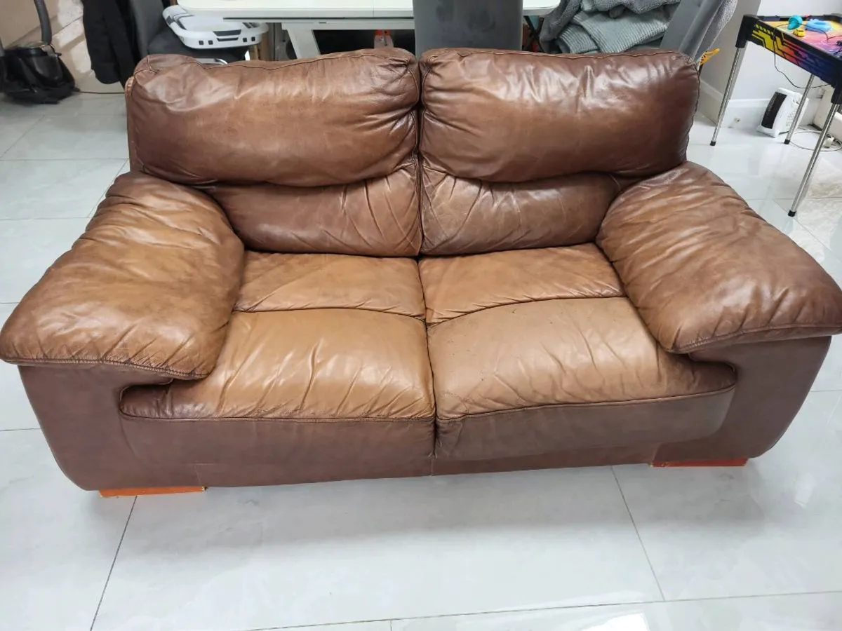 Sofa 3seater, 2 seater and ottoman footstool - Image 3