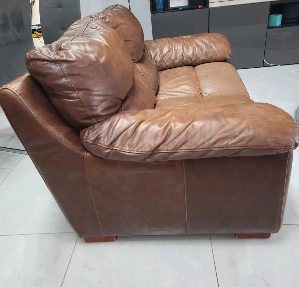 Sofa 3seater, 2 seater and ottoman footstool - Image 4