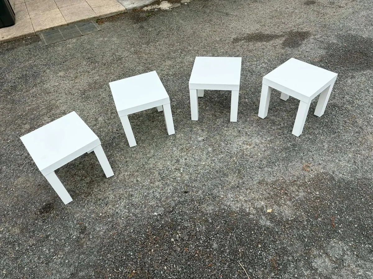 4 white small side tables - Image 2