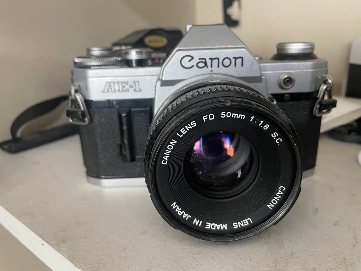 Canon AE-1 35 mm SLR Film Camera and 50 mmlens - Image 1