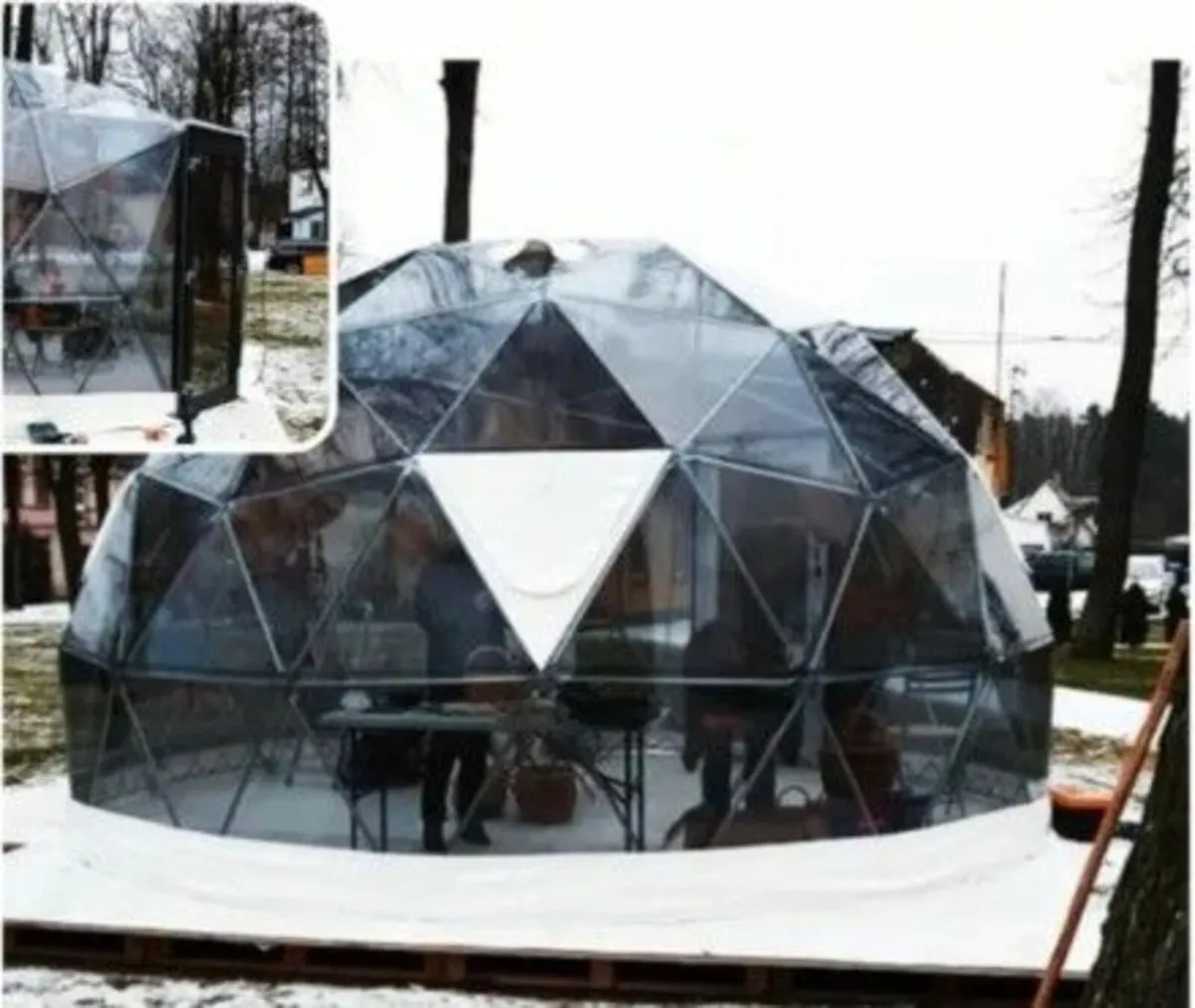 Deluxe 3m(10ft) Clear Tinted Dome Glamping Igloo - Image 4