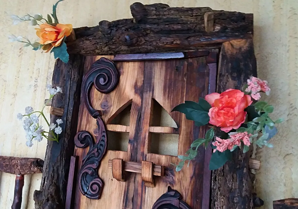 Rustic Hobbit/Fairy Door Floating Shelf - Image 3