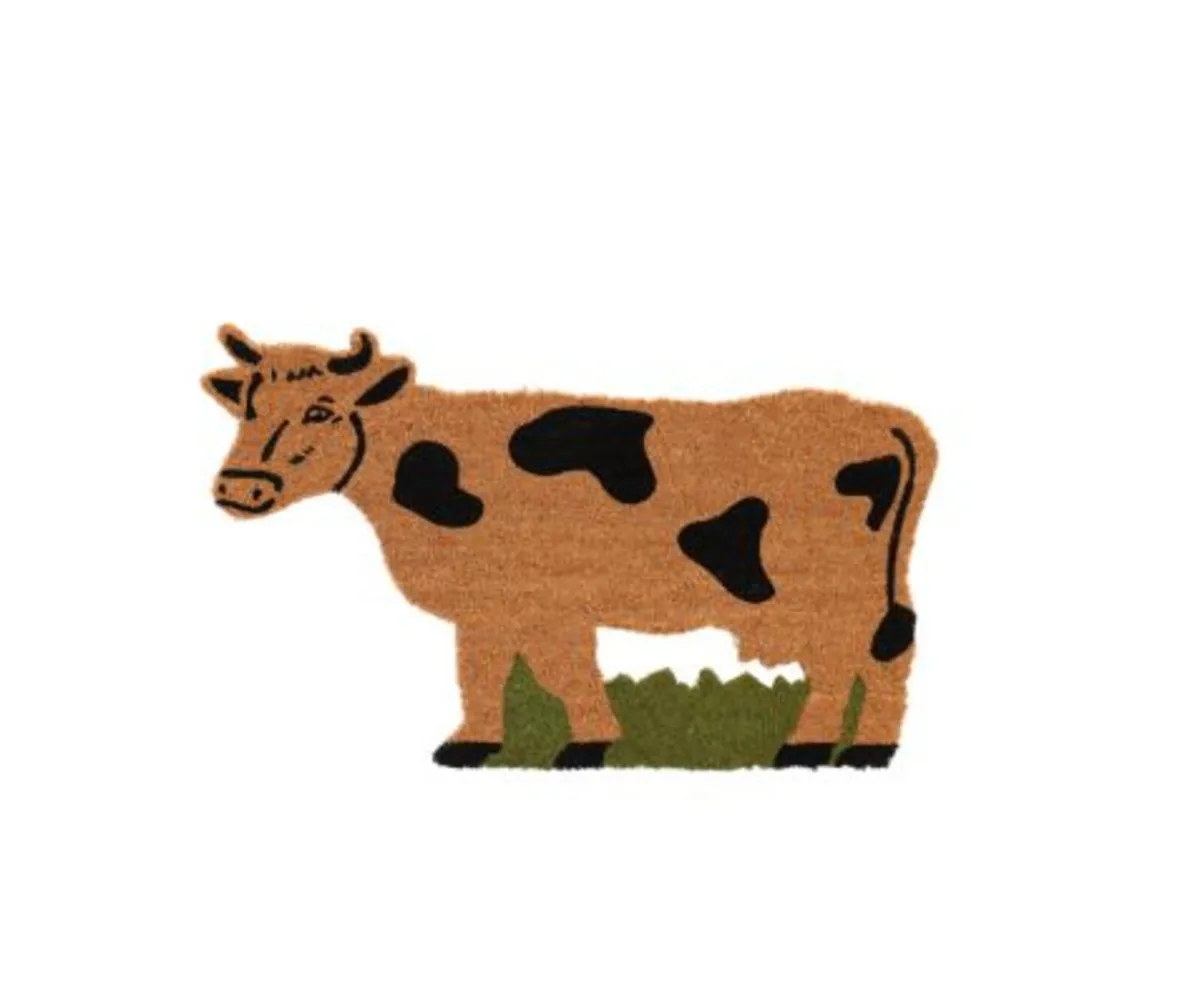 Doormat coir cow