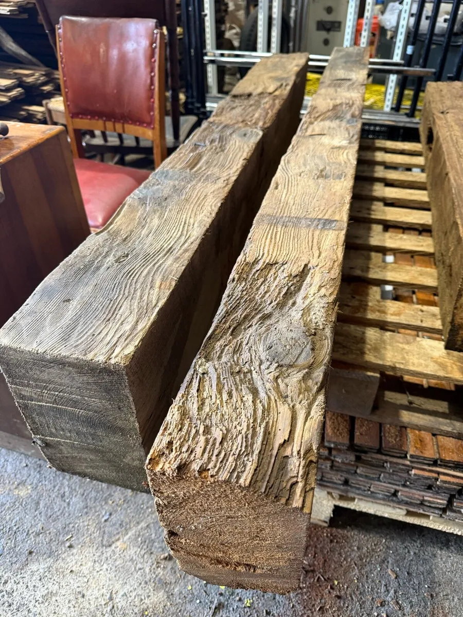 2 reclaimed bell tower beams - Image 1