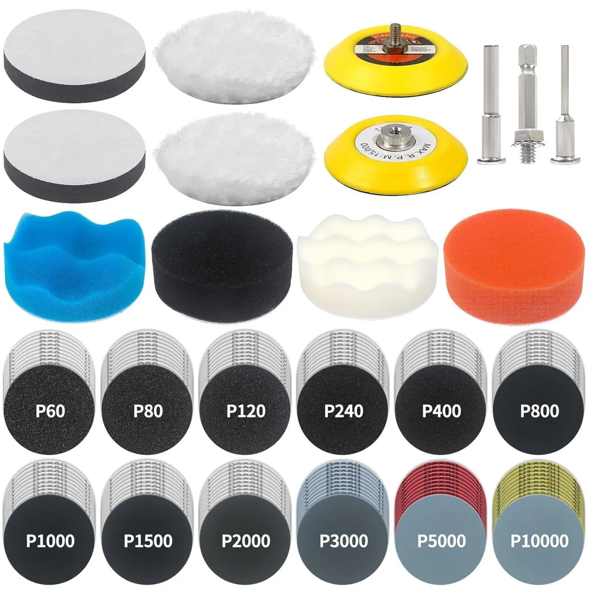 133pcs Sanding Discs Car Polishing Pads Kit for Dr