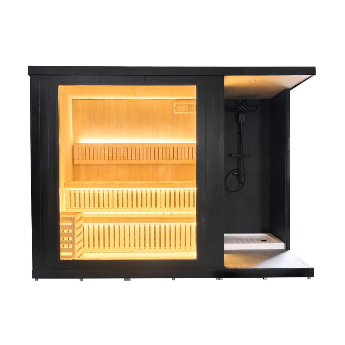 Luxury Outdoor traditional sauna with shower - Image 1