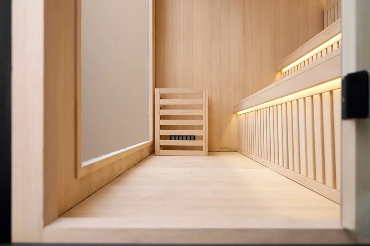 Luxury Outdoor traditional sauna with shower - Image 2