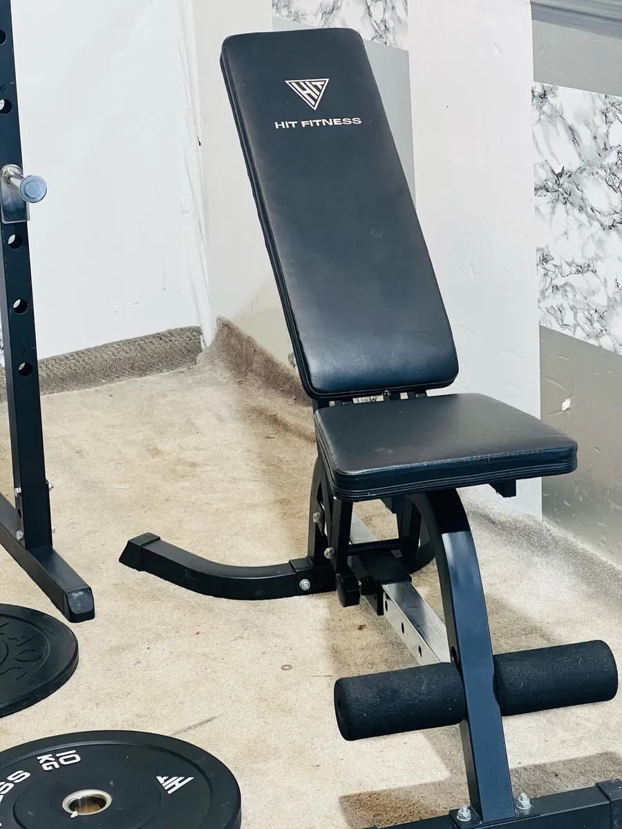 POWER RACK WITH PULLY CABLE 110KGBARBELL SET BENCH - Image 4