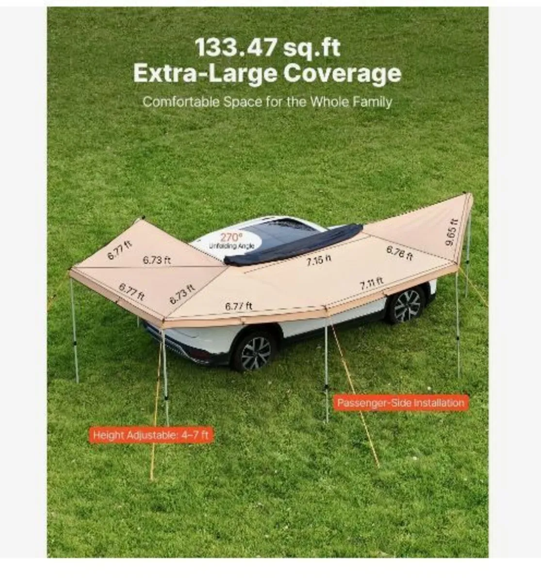 270 Degree Awning, 12.4 ㎡ Driver Side Vehicle - Image 3