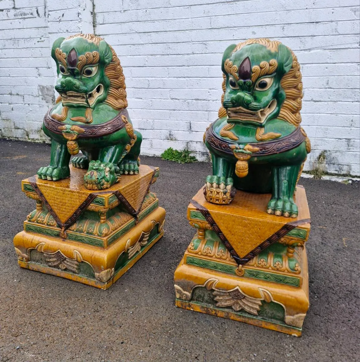 Imperial Guardian Lions - Polychrome Terracotta - Image 2