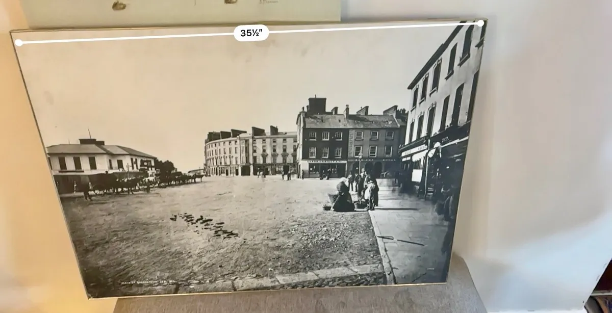 large vintage framed photographic print of Main St - Image 1