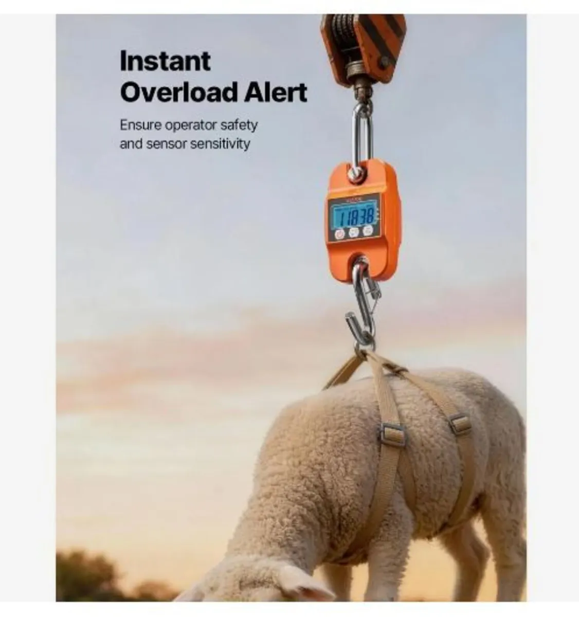 Digital Crane Scale, 880 lbs/400 kg Max - Image 4