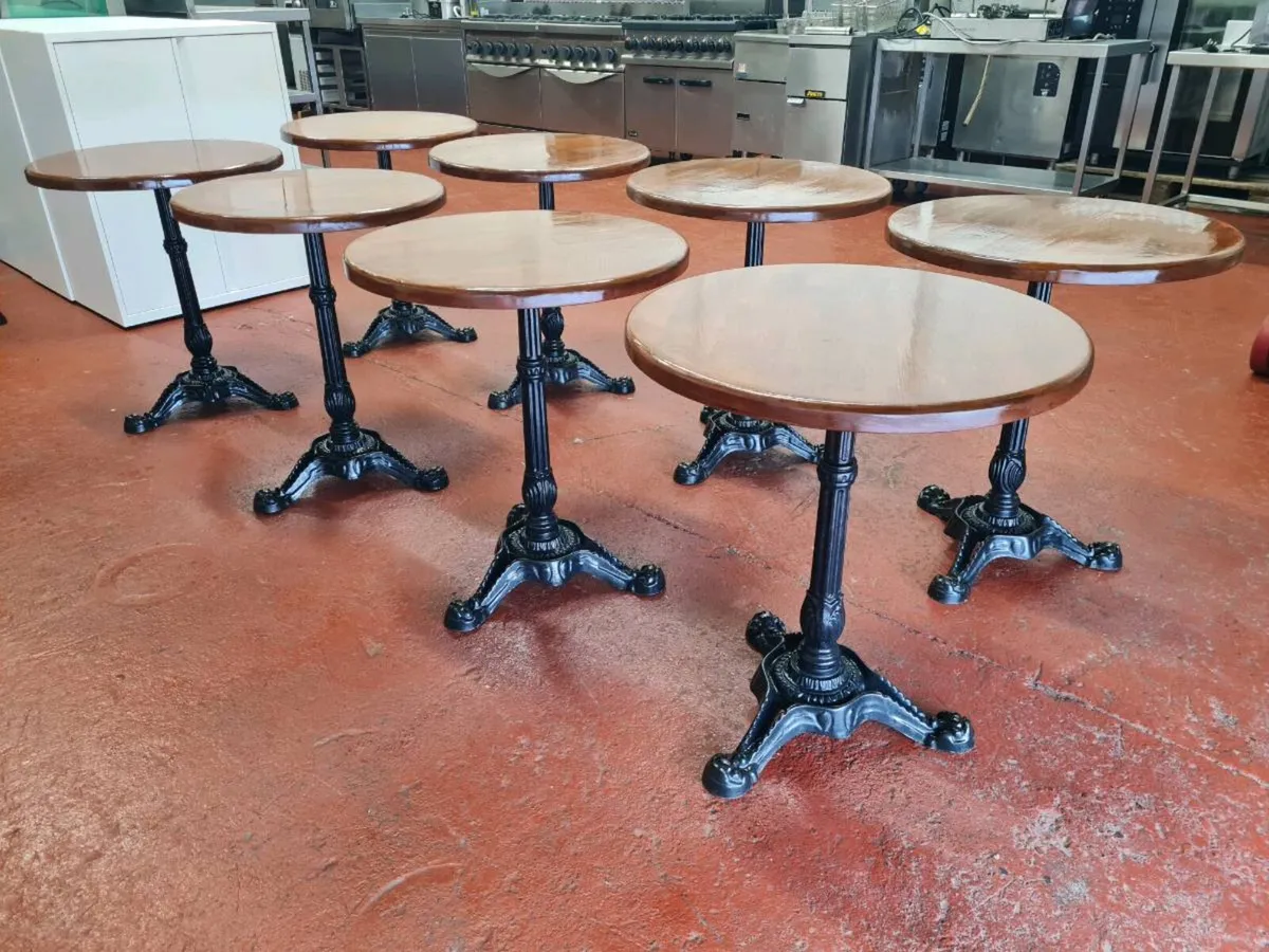 Cast Iron Cafe Tables x8 - Image 1