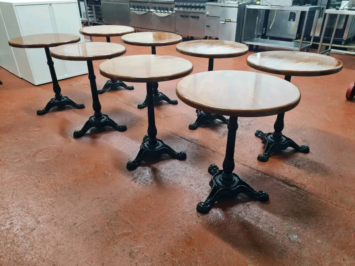 Cast Iron Cafe Tables x8 - Image 2
