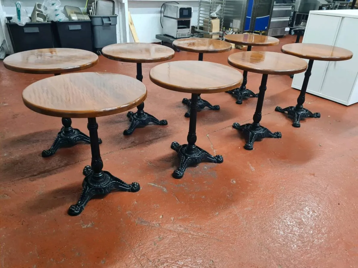 Cast Iron Cafe Tables x8 - Image 4