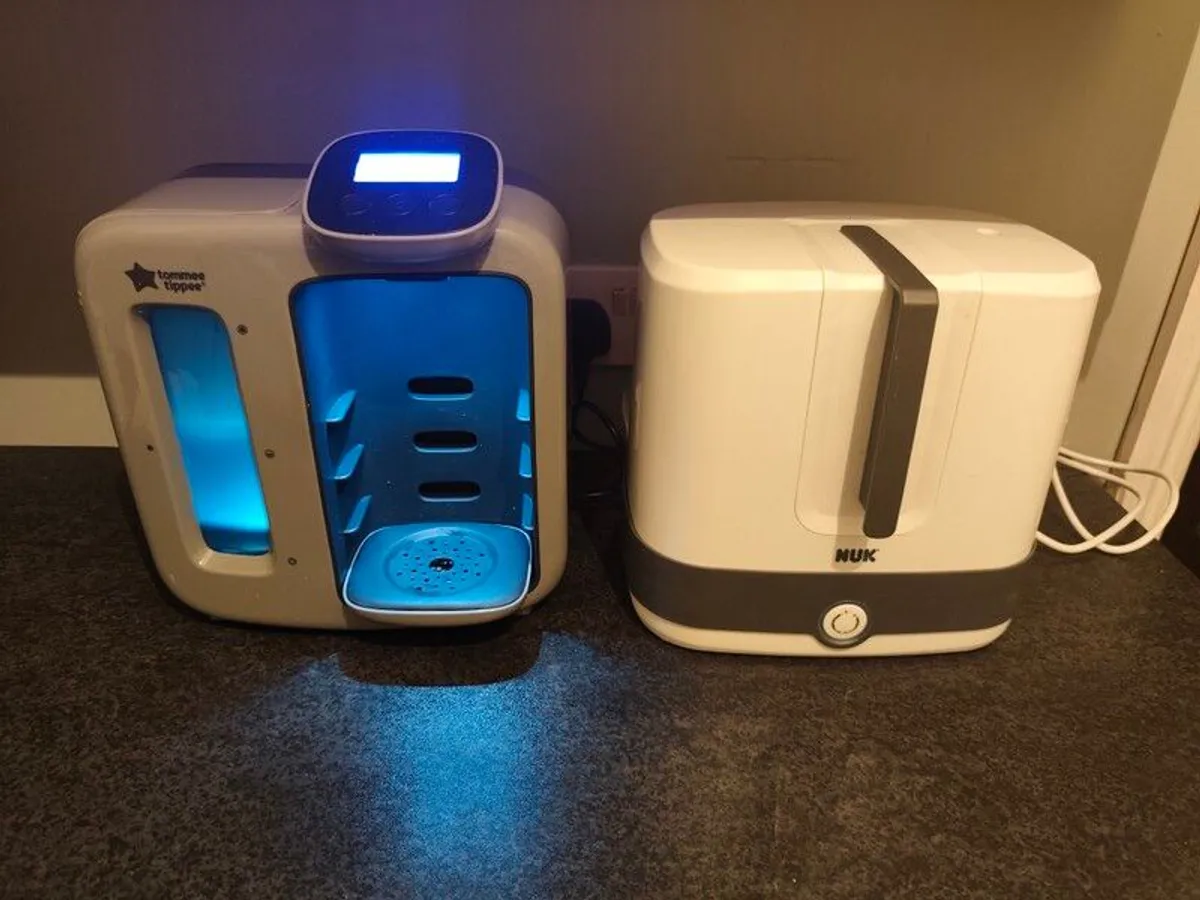 Tommee Tippee Perfect Prep bottle maker and Nuk Steriliser - Image 1